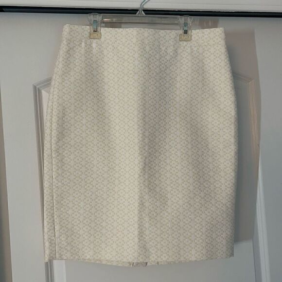 J Crew NWT Yellow and White Midi Skirt - Picture 1 of 6